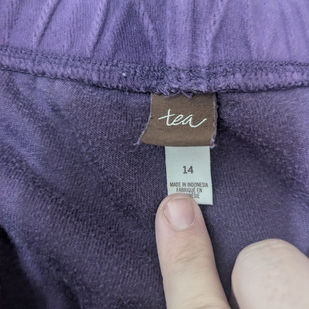 Tea Collection Purple Velour Pants - Picture 3 of 3